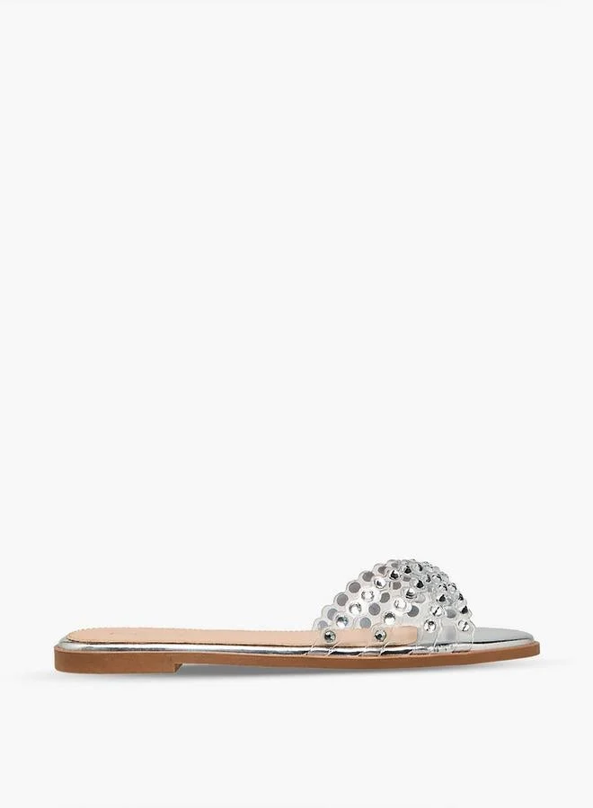 بابريكا صنادل نسائية مسطحة مزينة مجموعة رمضان